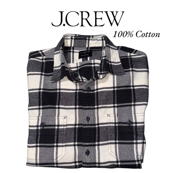 J. Crew (EUC) Men’s 100% Cotton Flannel Button Up Shirt, Size Large - Picture 10 of 10